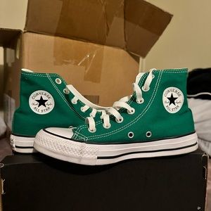Green high top converse